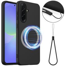 Защитный чехол Deexe Silicone Case with MagSafe для Samsung Galaxy A36 (A366) / A56 (A566) - Black: фото 1 из 8
