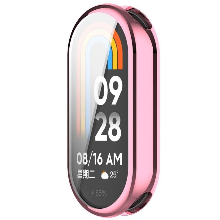 Защитный чехол Deexe Silicone Frame для Xiaomi Mi Smart Band 8 / 9 - Pink: фото 2 из 8
