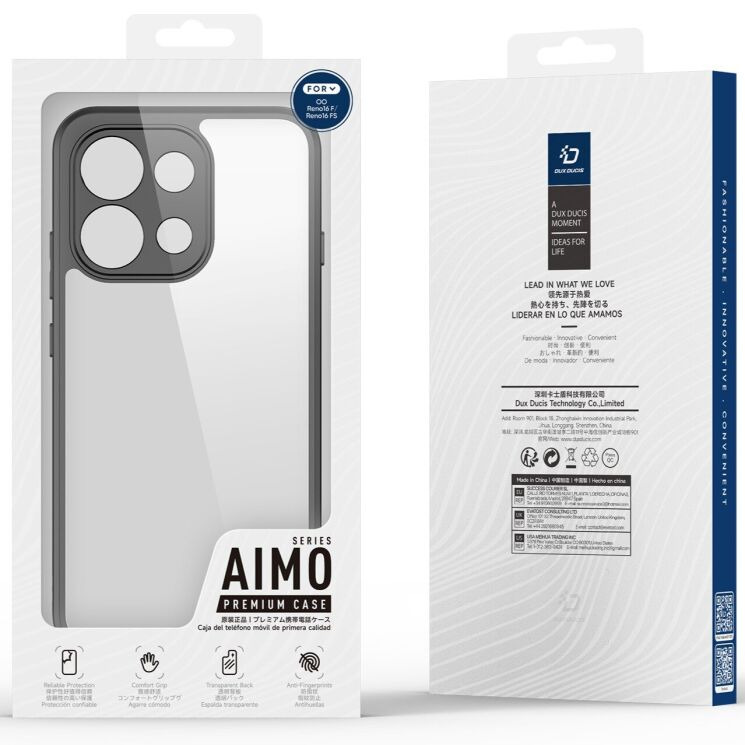 Защитный чехол DUX DUCIS Aimo Series для OPPO Reno 16 F/FS - Black: фото 9 из 10