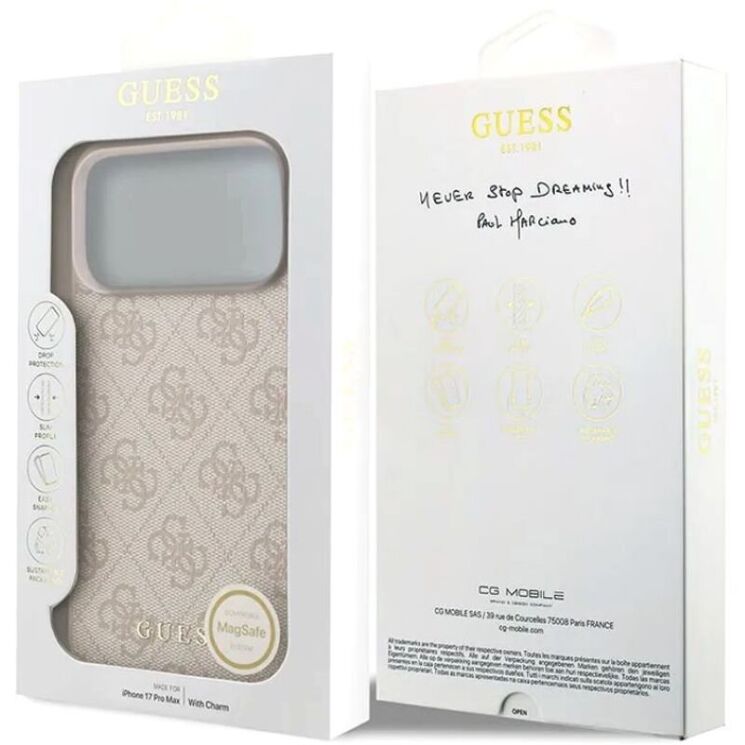 Захисний чохол Guess 4G Charms Collection MagSafe для iPhone 17 Pro Max (GUHMP17XGF4GCP) - Pink (402882P) Захисний чохол Guess 4G Charms Collection MagSafe для iPhone 17 Pro Max (GUHMP17XGF4GCP) - Pink: фото 7 з 7