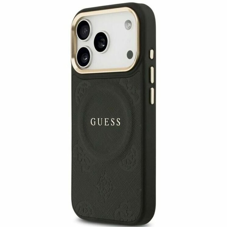 Захисний чохол Guess Peony Hot Stamp MagSafe для iPhone 17 Pro (GUHMP17LPSAMSECK) - Black: фото 2 з 4