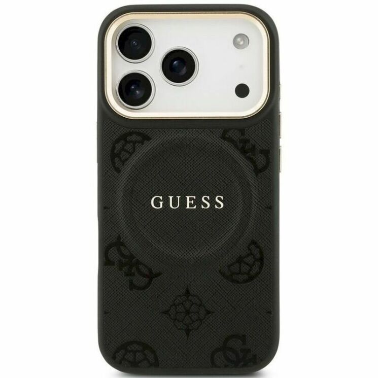 Захисний чохол Guess Peony Hot Stamp MagSafe для iPhone 17 Pro (GUHMP17LPSAMSECK) - Black: фото 3 з 4