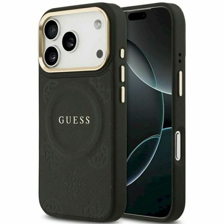 Захисний чохол Guess Peony Hot Stamp MagSafe для iPhone 17 Pro (GUHMP17LPSAMSECK) - Black: фото 1 з 4
