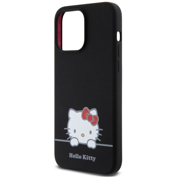 Защитный чехол Hello Kitty Liquid Silicone для Apple iPhone 15 Pro Max - Black: фото 6 из 8