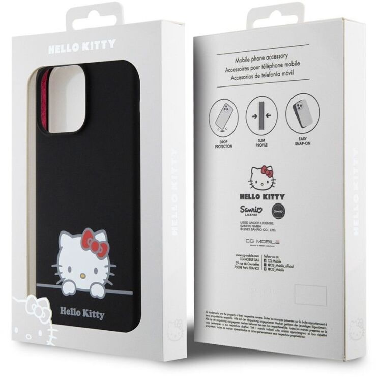 Защитный чехол Hello Kitty Liquid Silicone для Apple iPhone 15 Pro Max - Black: фото 8 из 8