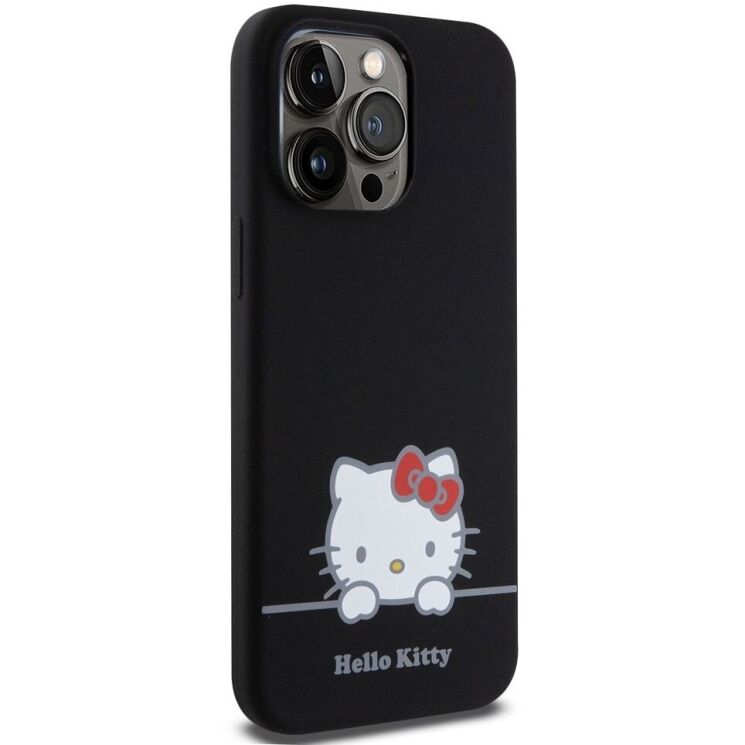 Защитный чехол Hello Kitty Liquid Silicone для Apple iPhone 15 Pro Max - Black: фото 4 из 8