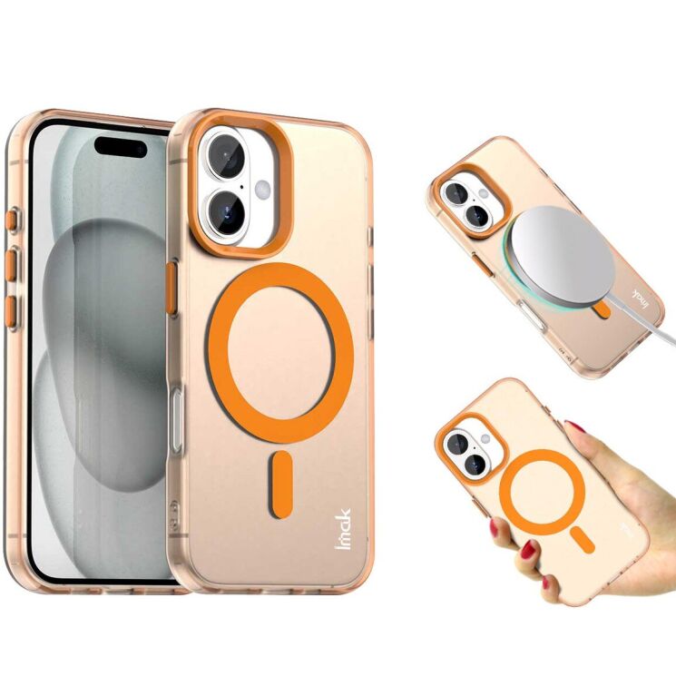 Захисний чохол IMAK Candy Series Magnetic для Apple iPhone 16 - Orange: фото 2 з 8