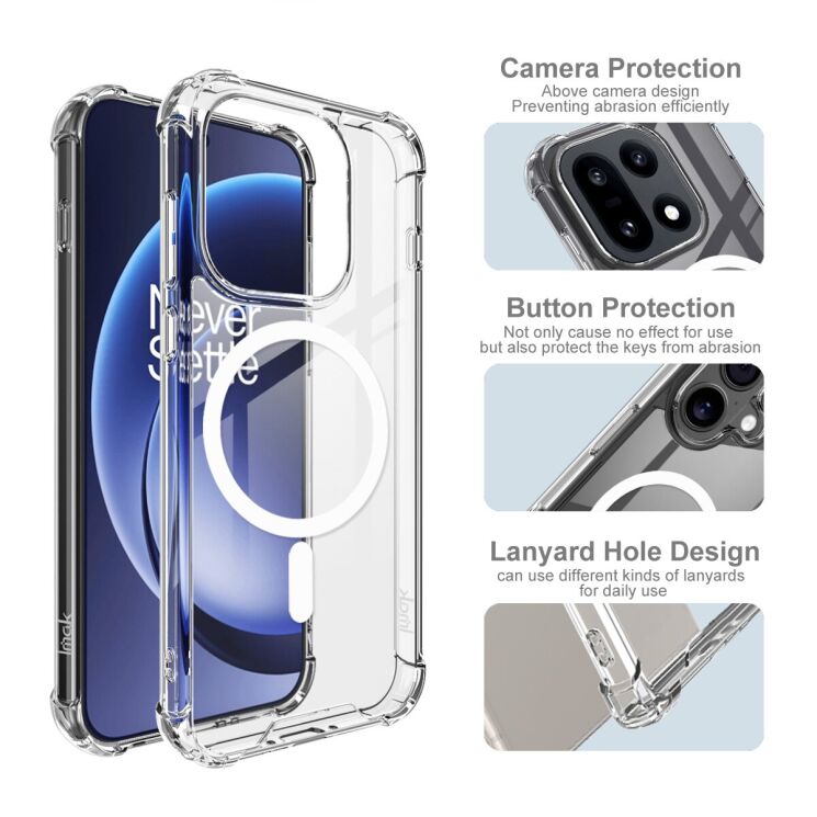 Защитный чехол IMAK Space Shield MagSafe для OnePlus 15 - Transparent (391328T) Защитный чехол IMAK Space Shield MagSafe для OnePlus 15 - Transparent: фото 6 из 10