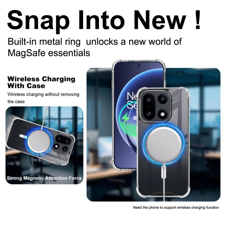 Защитный чехол IMAK Space Shield MagSafe для OnePlus 15 - Transparent (391328T) Защитный чехол IMAK Space Shield MagSafe для OnePlus 15 - Transparent: фото 8 из 10