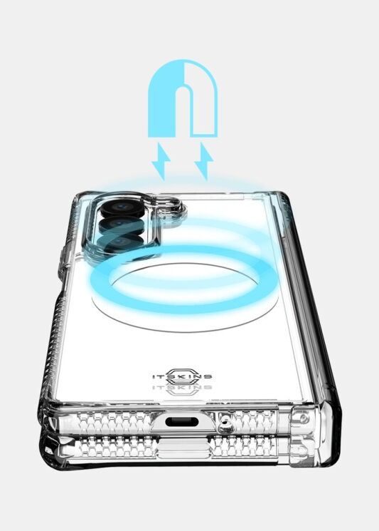 Защитный чехол ItSkins Hybrid R Hinge with MagSafe для Samsung Galaxy Fold 6 (SGQ6-HIMCL-BKTR) - Clear Smoke: фото 5 из 7