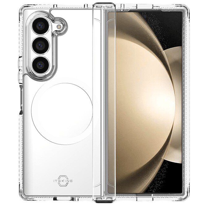 Защитный чехол ItSkins Hybrid R Hinge with MagSafe для Samsung Galaxy Fold 6 (SGQ6-HIMCL-BKTR) - Clear Smoke: фото 1 из 7