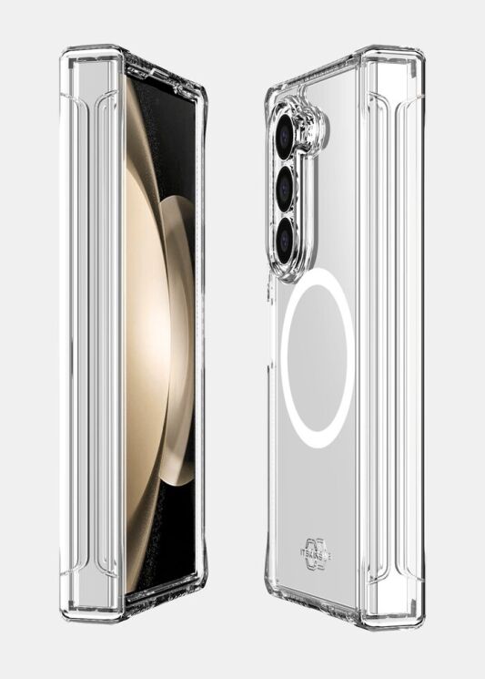 Защитный чехол ItSkins Hybrid R Hinge with MagSafe для Samsung Galaxy Fold 6 (SGQ6-HIMCL-BKTR) - Clear Smoke: фото 2 из 7