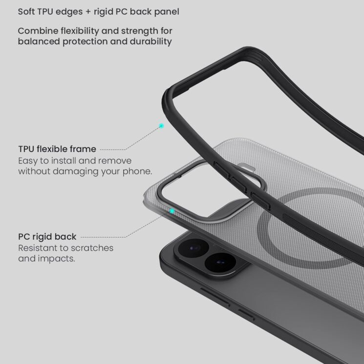 Захисний чохол NILLKIN Super Frosted Shield Pro Magnetic для Xiaomi 17T Pro - Transparent Black: фото 10 з 13