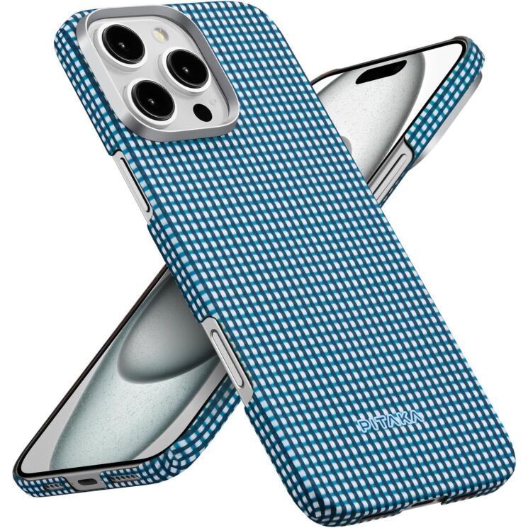 Защитный чехол Pitaka Ultra-Slim Case для Apple iPhone 16 Pro KI1601POCE - Ocean Blue: фото 1 из 9