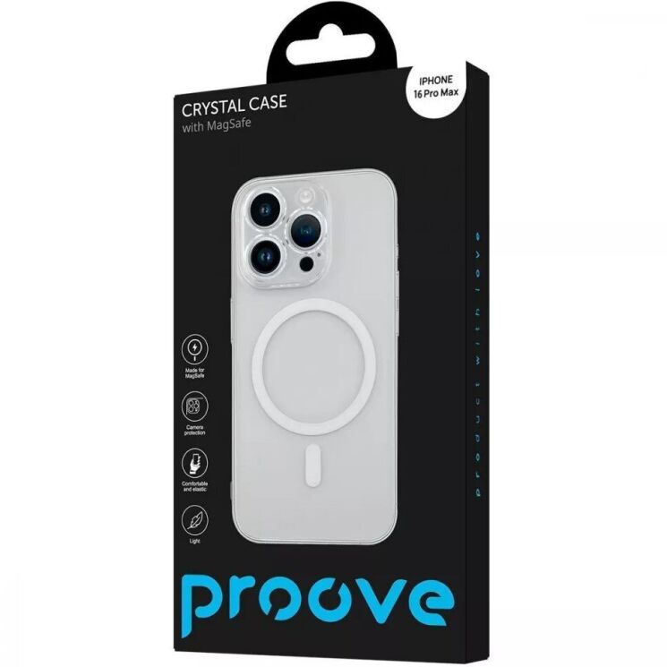 Защитный чехол Proove Crystal Case with MagSafe для Apple iPhone 16 Pro Max - Transparent: фото 2 из 5