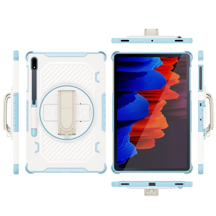 Защитный чехол Reframe Kickstand Strap для Samsung Galaxy Tab S7 FE / S7 Plus / S8 Plus / S9 Plus (T730/736/800/806/970/975/810/816) - Blue: фото 7 из 19