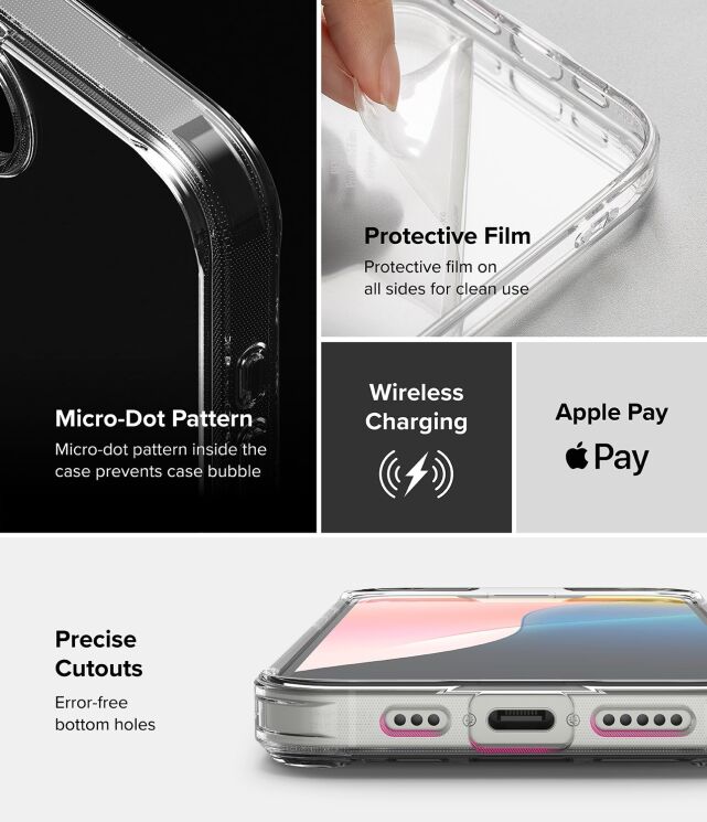 Защитный чехол Ringke Fusion для Apple iPhone 16e (8800293852544) - Clear: фото 8 из 10
