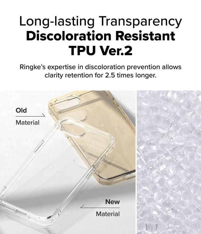 Защитный чехол Ringke Fusion для Apple iPhone 16e (8800293852544) - Clear: фото 4 из 10