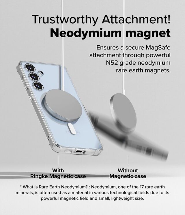 Захисний чохол Ringke Fusion Magnetic для Samsung Galaxy S24 FE (S721) 8800274964600 - Clear: фото 9 з 19