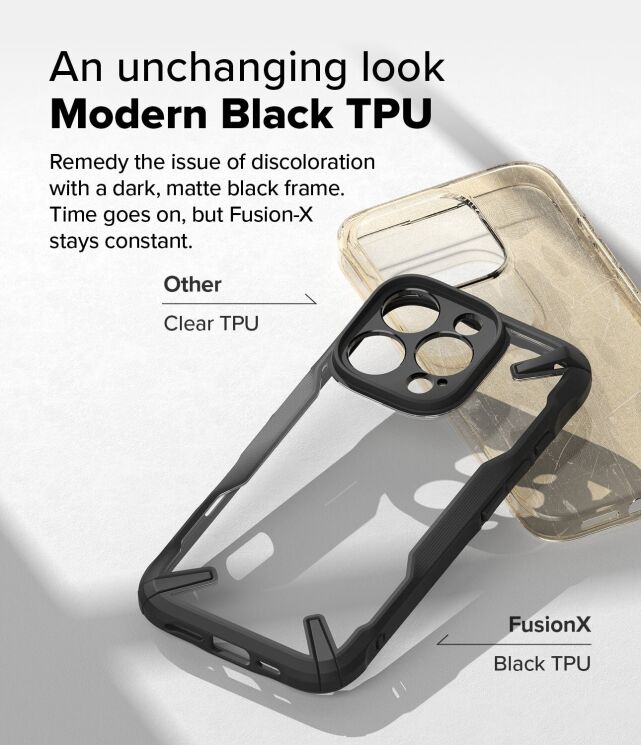 Захисний чохол Ringke Fusion X для Apple iPhone 16 Pro (8809961789847) - Black: фото 7 з 14