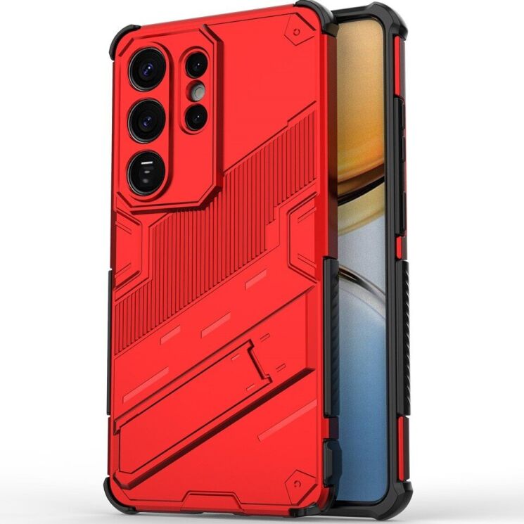 Защитный чехол с подставкой Deexe Bibercas для Samsung Galaxy S26 Ultra - Red: фото 1 из 6