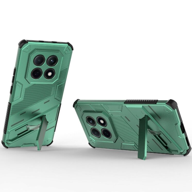 Захисний чохол з підставкою Deexe Bibercas для Xiaomi Redmi Note 15 5G / Poco M8 5G - Green: фото 2 з 5