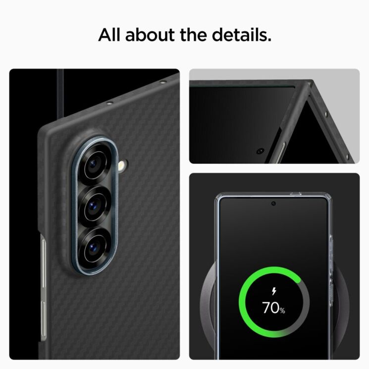 Защитный чехол Spigen (SGP) AirSkin Aramid для Samsung Galaxy Fold 7 (ACS09555) - Black: фото 7 из 8