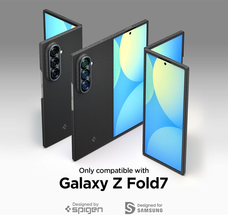 Защитный чехол Spigen (SGP) AirSkin Aramid для Samsung Galaxy Fold 7 (ACS09555) - Black: фото 2 из 8