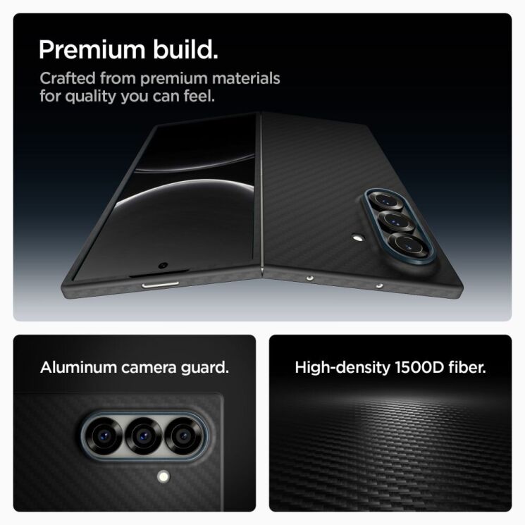 Защитный чехол Spigen (SGP) AirSkin Aramid для Samsung Galaxy Fold 7 (ACS09555) - Black: фото 4 из 8