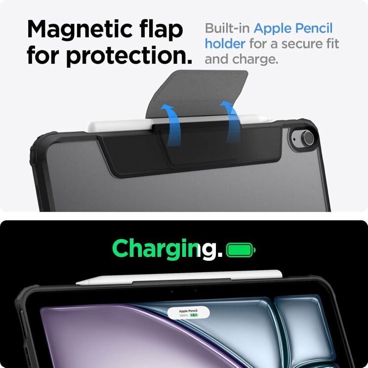 Защитный чехол Spigen (SGP) AirSkin Pro для Apple iPad Air 11 M3/M2 (2025/2024) - Black: фото 10 из 12