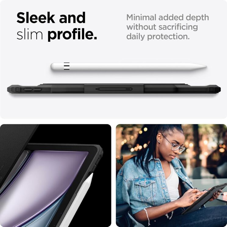 Защитный чехол Spigen (SGP) AirSkin Pro для Apple iPad Air 11 M3/M2 (2025/2024) - Black: фото 11 из 12