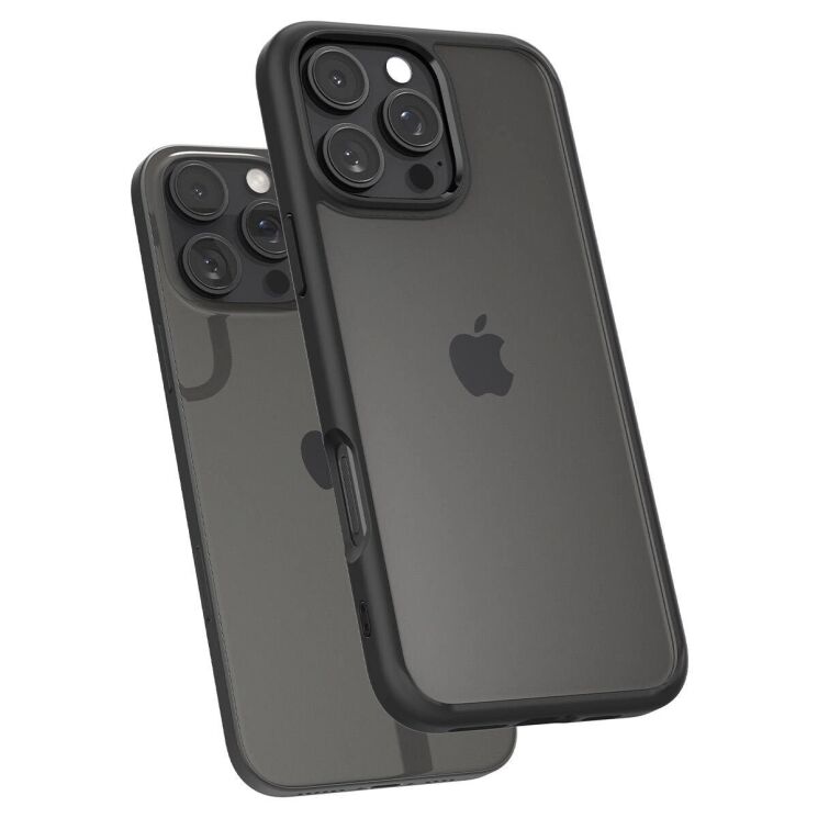 Защитный чехол Spigen (SGP) Crystal Hybrid для Apple iPhone 16 Pro Max (ACS08031) - Matte Black: фото 5 из 13