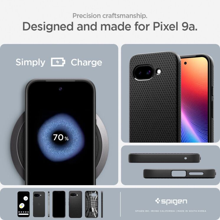 Защитный чехол Spigen (SGP) Liquid Air для Google Pixel 9a (ACS09039) - Matte Black: фото 17 из 17