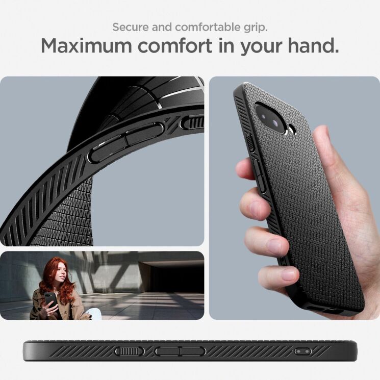 Защитный чехол Spigen (SGP) Liquid Air для Google Pixel 9a (ACS09039) - Matte Black: фото 16 из 17