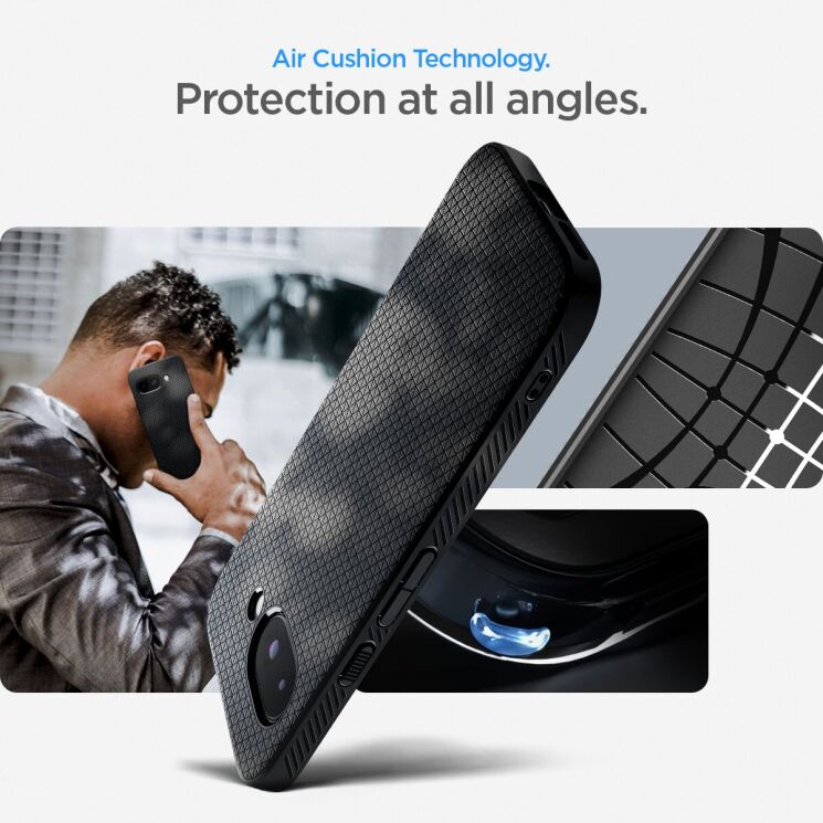 Защитный чехол Spigen (SGP) Liquid Air для Google Pixel 9a (ACS09039) - Matte Black: фото 14 из 17