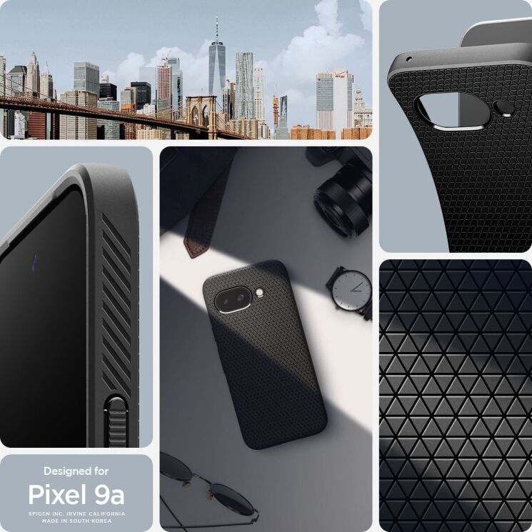 Защитный чехол Spigen (SGP) Liquid Air для Google Pixel 9a (ACS09039) - Matte Black: фото 12 из 17