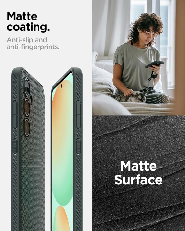 Защитный чехол Spigen (SGP) Liquid Air для Samsung Galaxy S24 FE (S721) - Matte Black: фото 14 из 18