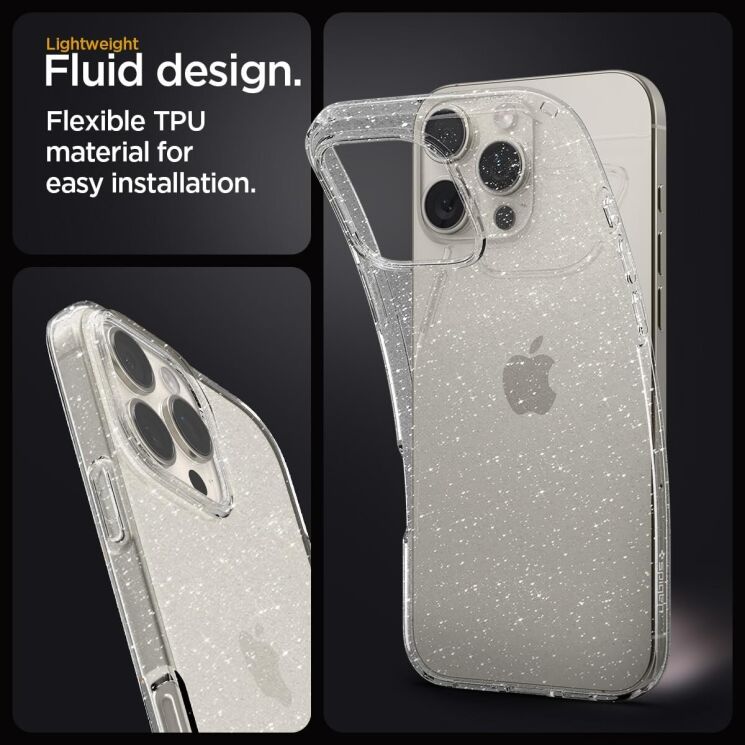 Защитный чехол Spigen (SGP) Liquid Crystal Glitter для Apple iPhone 16 Pro - Crystal Quartz: фото 12 из 14