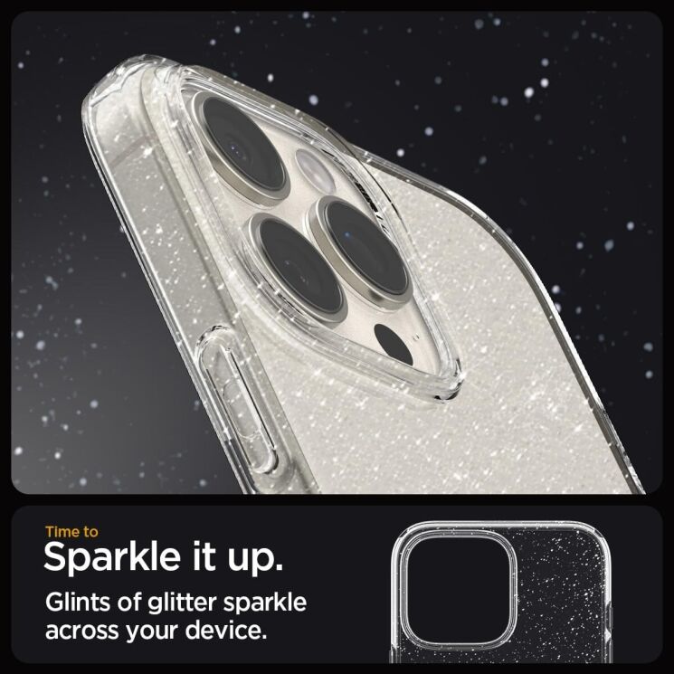 Защитный чехол Spigen (SGP) Liquid Crystal Glitter для Apple iPhone 16 Pro - Crystal Quartz: фото 10 из 14