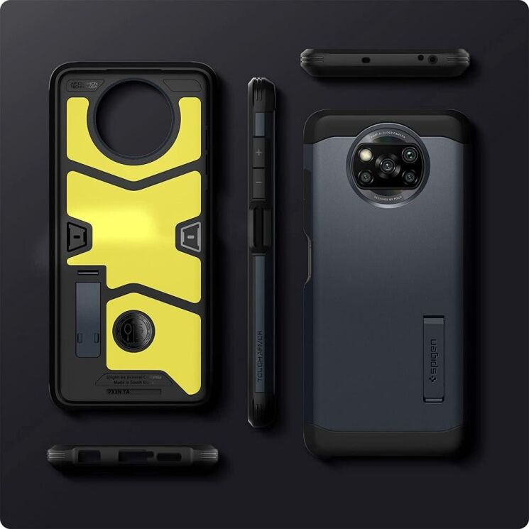 Захисний чохол Spigen (SGP) Tough Armor для Xiaomi Poco X3 / Poco X3 Pro - Metal Slate: фото 9 з 15