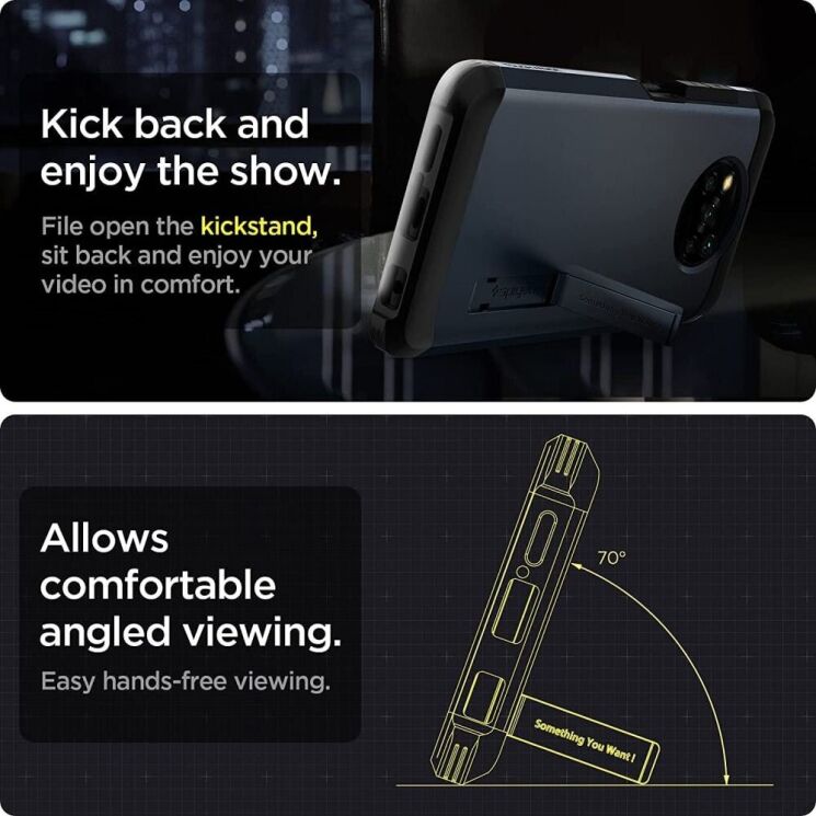 Захисний чохол Spigen (SGP) Tough Armor для Xiaomi Poco X3 / Poco X3 Pro - Metal Slate: фото 13 з 15