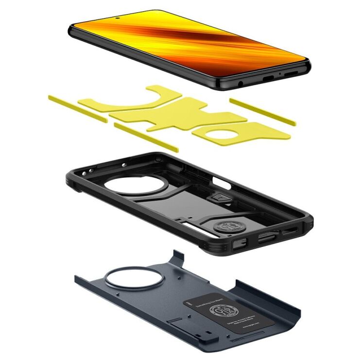 Захисний чохол Spigen (SGP) Tough Armor для Xiaomi Poco X3 / Poco X3 Pro - Metal Slate: фото 7 з 15