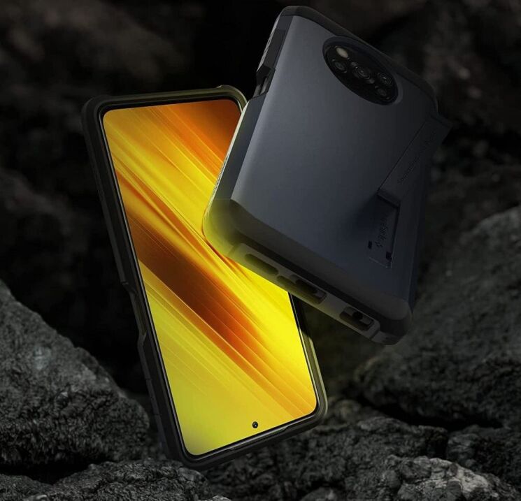 Захисний чохол Spigen (SGP) Tough Armor для Xiaomi Poco X3 / Poco X3 Pro - Metal Slate: фото 10 з 15