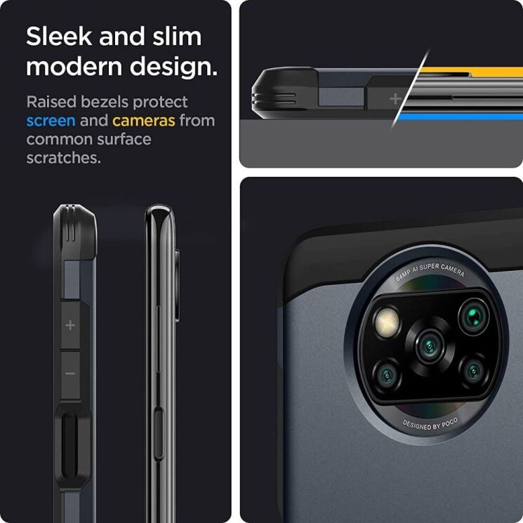 Захисний чохол Spigen (SGP) Tough Armor для Xiaomi Poco X3 / Poco X3 Pro - Metal Slate: фото 15 з 15