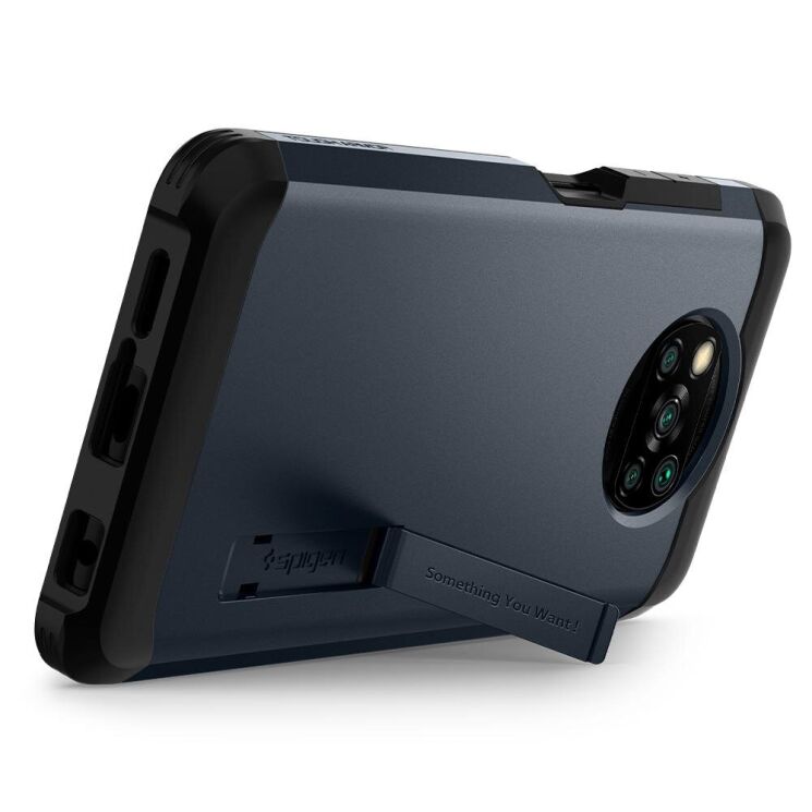 Захисний чохол Spigen (SGP) Tough Armor для Xiaomi Poco X3 / Poco X3 Pro - Metal Slate: фото 8 з 15