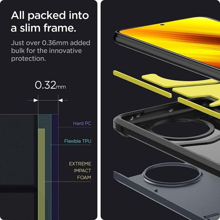 Захисний чохол Spigen (SGP) Tough Armor для Xiaomi Poco X3 / Poco X3 Pro - Metal Slate: фото 12 з 15