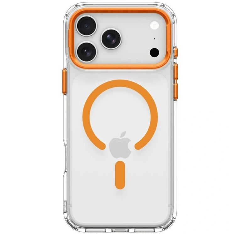 Захисний чохол Spigen Ultra Hybrid Optik S (MagFit) для iPhone 18 Pro Max / 17 Pro Max (ACS11910) - Clear / Orange: фото 3 з 12