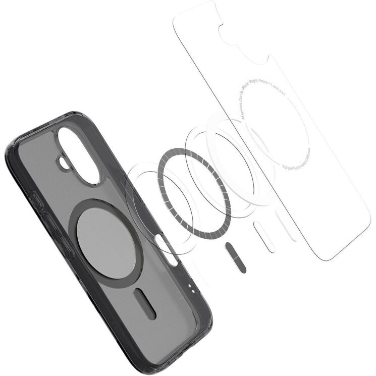 Защитный чехол Spigen Ultra Hybrid T MagFit для iPhone 16 (ACS09074) - Frost Black: фото 9 из 16