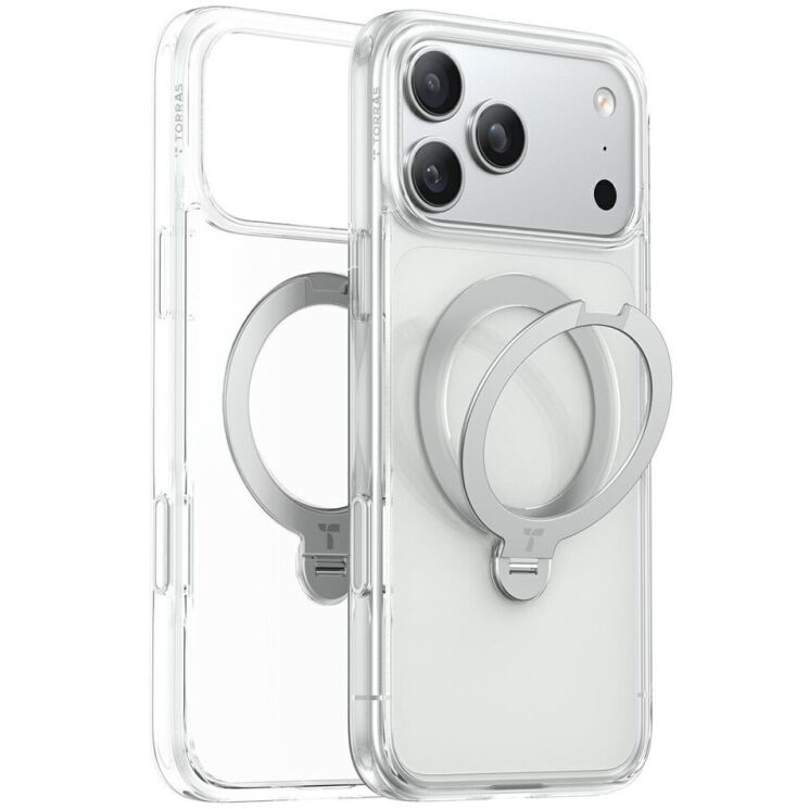 Защитный чехол TORRAS Ostand Q3 Spin (with MagSafe) для Apple iPhone 18 Pro - Transparent: фото 1 из 1