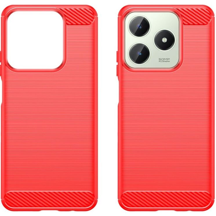 Защитный чехол UniCase Carbon для Realme C63 / C61 / Note 60x - Red: фото 2 из 10